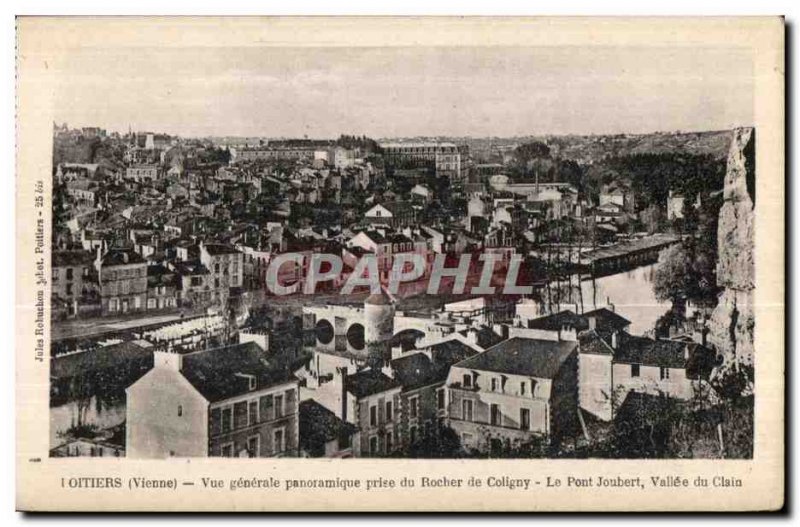 Old Postcard Poitiers Panoramic General View from the Rock of Coligny Le Pont...