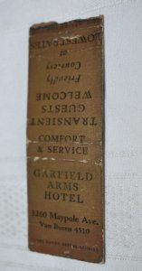 Garfield Arms Hotel 20 Strike Matchbook Cover