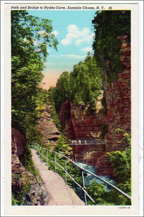 Path & Bridge to Hydes Cave, Ausable Chasm NY