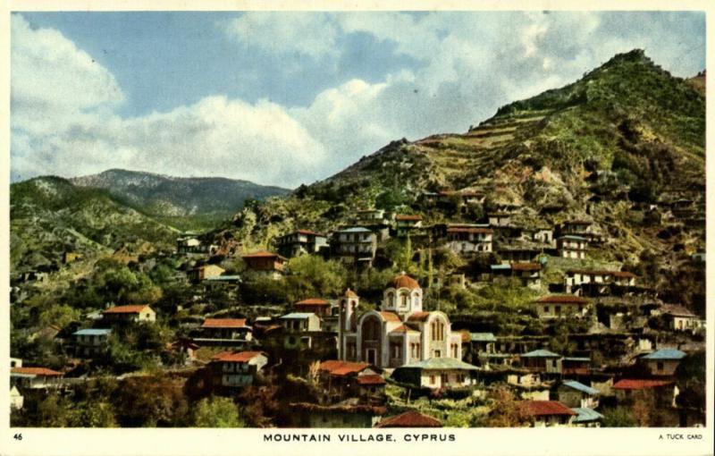 cyprus, TROODOS, Mountain Village (1950s) Tuck Postcard (2)