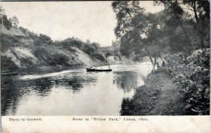 postcard Ohio - Scene in Willow Park, Lisbon Ohio (17-9224)