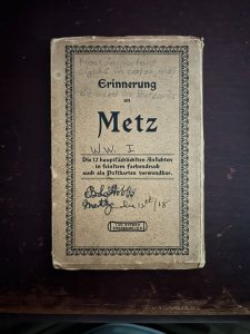 METZ GERMANY-1918 WW1 SOLDIER'S SOUVENIR ALBUM-12 POSTALES POSTCARD FOLDER