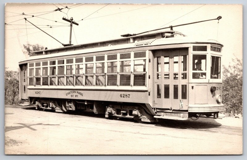 RPPC EMSR Streetcar 4287 Eastern Mass St Railway Phil H Bonnet Postcard F17