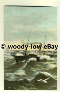 ar0131 -  A French Steamer in Rough Seas, Artist - Unknown - Postcard