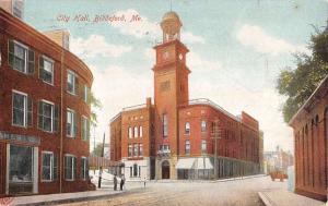 Biddeford Maine City Hall Street View Exterior Antique Postcard K13310