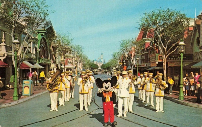 Postcard Mickey Mouse and Disneyland Band California