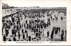 Bathing Scene At Coney Island ILL Postcard Co Vintage Postcard C053