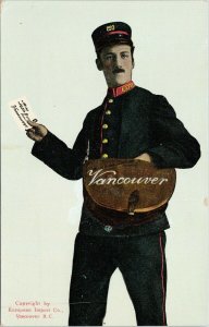 The Letter Carrier Vancouver BC Mail Mailman Unused European Import Postcard G33