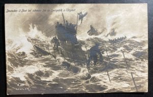 Mint Germany Picture Postcard PPC U boat submarine On High Seas Restricted Area