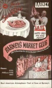Chicago IL Barney's Market Club Advertising Postcard