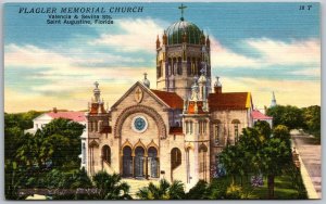 St. Augustine Florida 1950s Postcard Flagler Memorial United Presbyterian Church