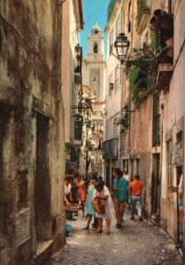 Postcard Typical Alfalma Balcony Service Lisbon Portugal Anchora