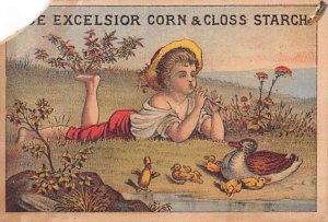 Approx. Size: 3 x 4.5 Excelsior corn & Klos starch  Late 1800's Tradecard Non  