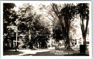 c1940s Princeton, IL RPPC East Perust Street View Real Photo Car Postcard A101