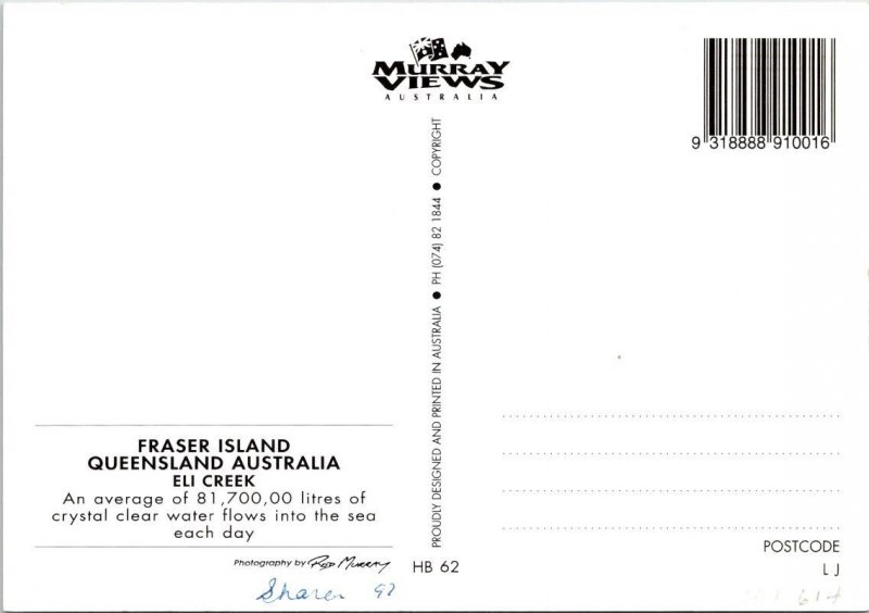 2~4X6 Postcards Fraser Island, Australia  RAINBOW~BEACH FISHING~ELI CREEK