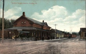 Chester VT Rutland RR Train Station Depot c1910 Postcard