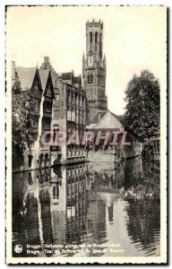 Old Postcard Brugge Halletoren Gezien Rosenhoedkaai of Bruges Tower Beffori
