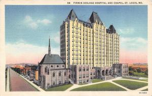 ST LOUIS, MO  Missouri      FIRMIN DESLOGE HOSPITAL & CHAPEL      1939 Postcard