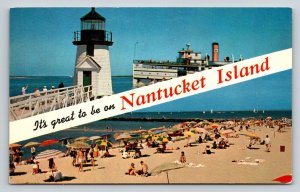 1968  Nantucket Bathing Beach   Massachusetts   Postcard