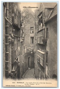 c1940's The Old Streets of the City of Corsairs St. Malo France Antique Postcard