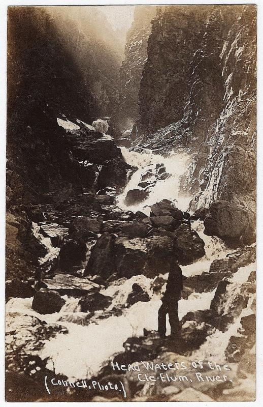 1906-15 Cle Elum Washington WA Head Waters of the River Man Real Photo Postcard