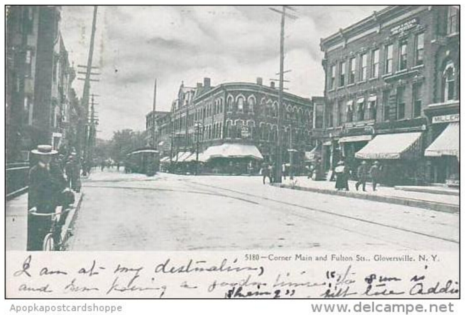 New York Gloversville Corner Main & Fulton Streets 1907 United States