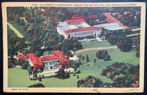 Vintage Postcard 1944 Henry E. Huntington Library & Gallery, San Marino, CA