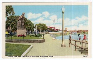 Gloucester, Mass, Stacey Blvd. and Fisherman's Monument