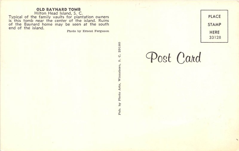 Hilton Head Island South Carolina 1960s Postcard Old Barnyard Tomb