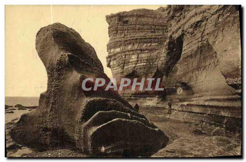 Old Postcard The Cliffs at Fecamp Trou au Chien