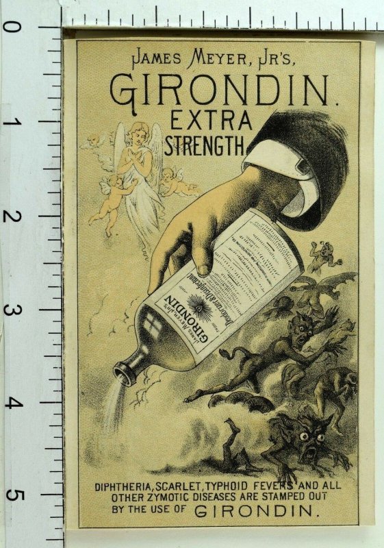 1870's-80's Devils Demons Fantasy James Meyer, Jr's Girondin Bottle Card F77