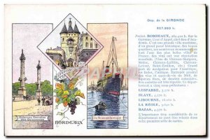 Old Postcard Bordeaux Gironde Transatlantic Boat