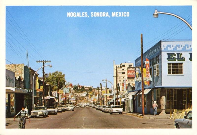 Obregon Avenue Nogales Sonoro Mexico MX Coca Cola Street Scene Postcard D31