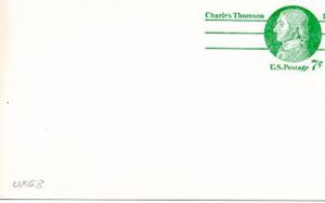 U. S. Postal Card, UX68 Charles Thompson Patriot, 7-cents