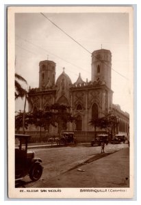 RPPC Saint Nicholas of Tolentino Church Barranquilla Colombia UNP Postcard U25