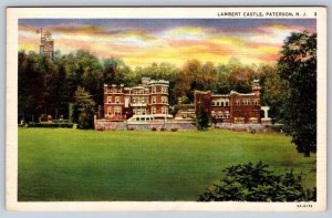 Lambert Castle, Paterson New Jersey, Vintage Linen Curt Teich Postcard, NOS