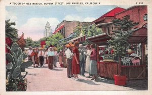 A Touch of Old Mexico, Olivera St., Los Angeles, CA, Early Postcard, Unused