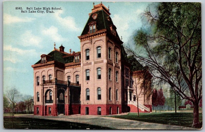 Salt Lake City Utah c1910 Postcard Salt Lake High School