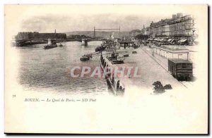 Rouen Old Postcard Wharf Paris