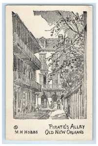 1949 Pirate's Alley Old New Orleans Louisiana LA MH Hobbs, Gulfport MS Postcard