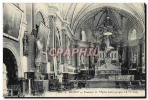 Old Postcard Interior of Muret & # 39eglise Saint Jacques