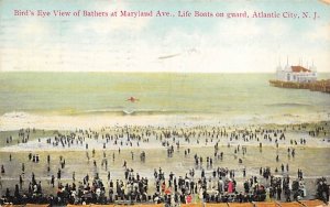 Bird's Eye View of Bathers at Maryland Ave. in Atlantic City, New Jersey