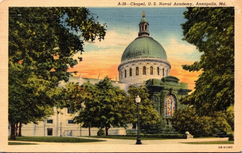 Maryland Annapolis Chapel U S Naval Academy 1943 Curteich