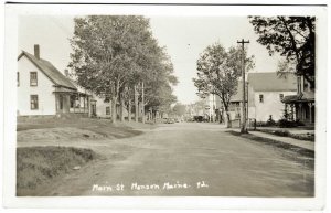 Monson ME Main Street General Store Dirt Road RPPC Real Photo Postcard