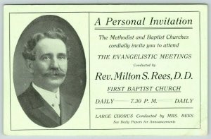 Reverend Milton S Rees~Evangelistic Meetings~Methodist & Baptist Churches~1905 