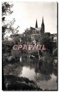 Old Postcard Chartres Cathedral The view of New Bridge