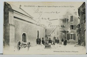 Villepreux Manoeuvre Sapeurs Pompiers sur la place de l'Eglise  Postcard L12