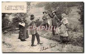 Auvergne Old Postcard The bourree (folklore costumes dance)