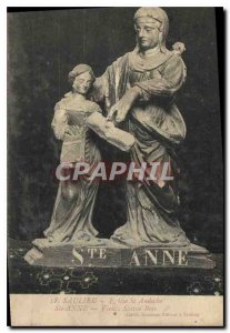 Postcard Old Church St Andoche Saulieu Ste Anne Old Statue Wood