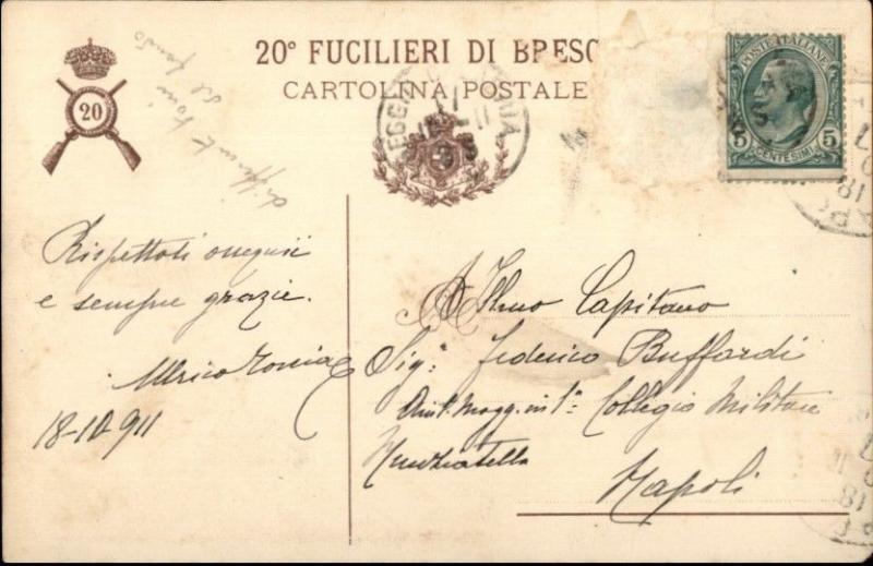 Italian Military Propaganda 20-0 Fucilieri di Brescia RIFLES Postcard jrf 